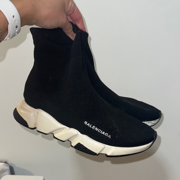 Balenciaga Shoes - Balenciaga Black and White Sock Sneakers